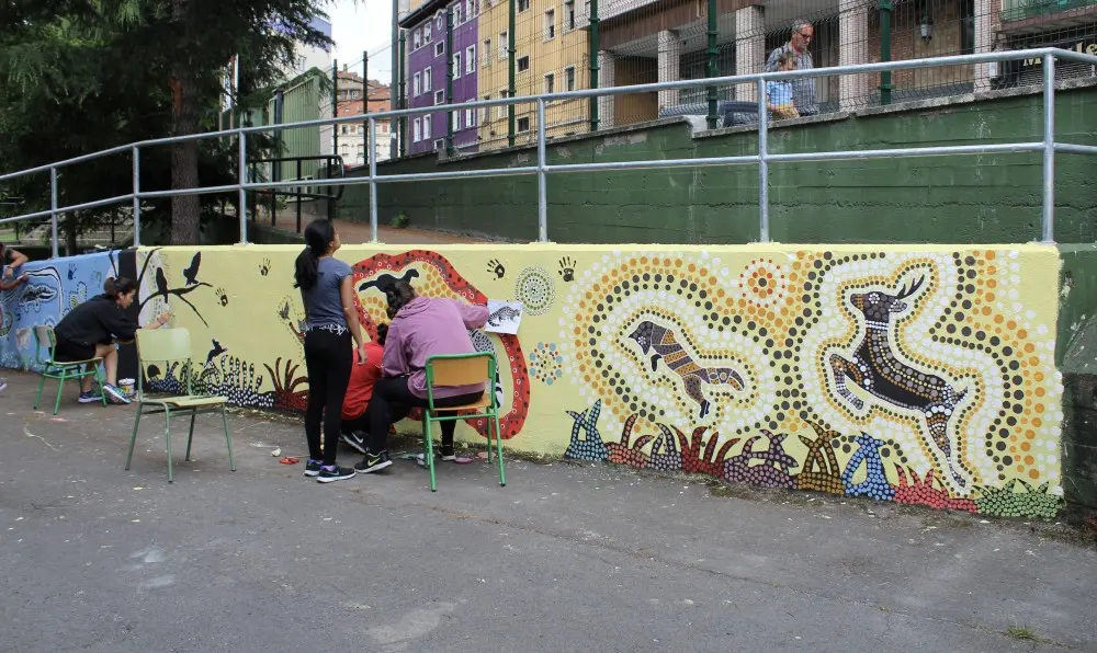El mural que representa los mamíferos