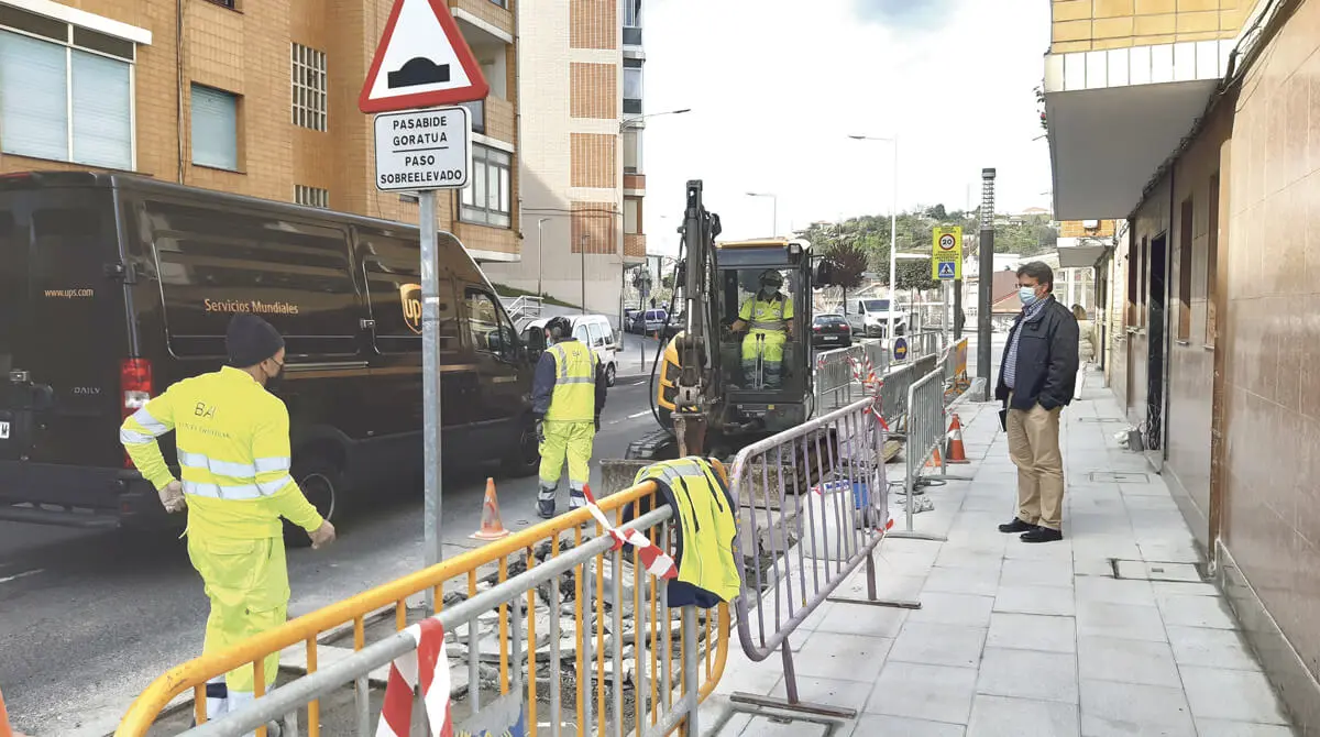 Los trabajos que se están desarrollando en la calle Antonio Alzaga