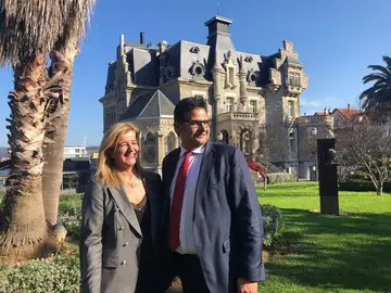 Presentación de la candidatura, junto al Palacio de Oriol